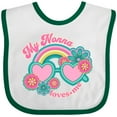 thumbnail image 3 of Inktastic Nonna Loves Me Girls Granddaughter Rainbow Girls Baby Bib, 3 of 4