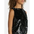 thumbnail image 4 of No Boundaries Sequin Tank Top and Shorts Set, 2-Piece, Women's, 4 of 5