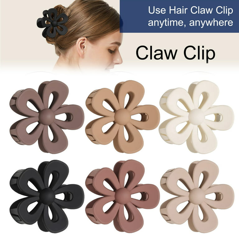 Hair Claw Clips 2PCS Flower Hair Clips – Big Cute Claw Clips For Women  Thick Hair, Large , Strong Hold For Women Thin Hair 2 Colors