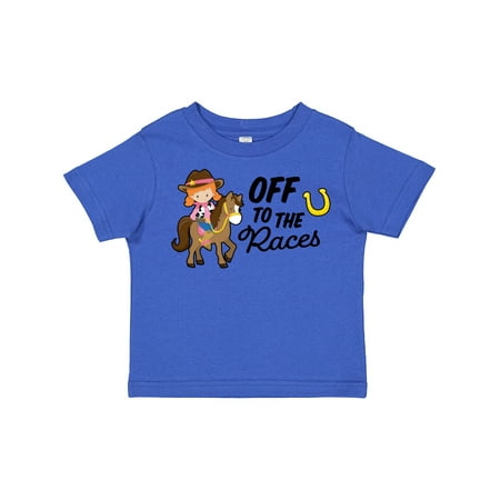 

Inktastic Off to the Races with Cowgirl on Horse Gift Toddler Toddler Girl T-Shirt