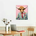 thumbnail image 2 of Nawypu Animal Decor Wall Art Highland Cow Wears Pink Flowers Suit with Glasses Canvas Prints Pictures Stretched and Framed Artwork for Living Room Bedroom Bathroom Home Walls Decoration, 2 of 4