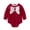 Red, variant on Baby Girls Ruffle Bodysuit Infant Ribbed Knit Romper Jumpsuit Long Sleeve Onesie Overall Newborn Princess Outfit,Cute Bow/Peter Pan Collar Romper