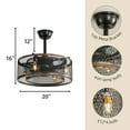 PNGCNG 20 inch Caged Ceiling Fan with Lights (Note No warranty on bulbs