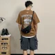 thumbnail image 5 of Conjuntos deportivos con estampado de camiseta para correr, chándal con pantalones cortos gráficos, ropa para hombre, camiseta marrón, tendencia 2024, estilo coreano, 5 of 5
