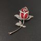 thumbnail image 2 of Crystal Rhinestone Rose Flower Wedding Pin Brooch Scarf Clip Bouquet Decoration(2 Pcs, Red), 2 of 5