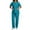 Mint Green, variant on Scrubs for Women Sets Plus Size Short Sleeve V-Neck Lightweight Nursing Medical Uniform Top and Pants 2 Pieces with Pockets Black S