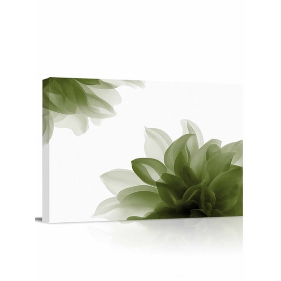 Sage Green Wall Art for Living Room,Canvas Picture Wall Decor for Bathroom Bedroom,Boho Modern Floral Abstract Ombre Leaf White Painting Artwork for Office Kitchen Hallway Dining Room Decor 20"x24"