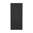 thumbnail image 2 of Newboti Furniture Austin 2 Drawers Armoire, Double Door, Hanging Rod -Black 0008, 2 of 7