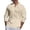 Beige #059, variant on Mens Casual Cotton Linen Pullover Hoodie V Neck Shirt Lightweight Baggy Long Sleeve Beach Lace Up Hippie Tops, M