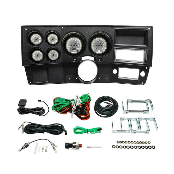 GlowShift | 1973-1987 3rd Generation Chevrolet C10 Dash Panel with White Classic Series 6 Gauge Set