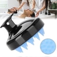 thumbnail image 5 of Cepillo masajeador de cuero cabelludo de silicona negra para el cabello y el cuero cabelludo, ideal para la ducha, para un masaje suave y un cuidado óptimo., 5 of 5