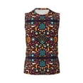 thumbnail image 6 of Lsque Colorful Mexican2 Print Men's Cotton Blend Sleeveless Muscle Shirts (S-3XL)- Moisture Wicking, Odor Protection, UPF 30+,Small, 6 of 8