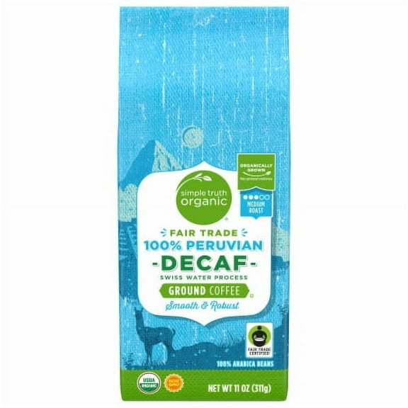 Simple Truth Organic 100% Peruvian Decaf Medium Roast Ground Coffee - 11 oz