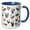 Blue/White, variant on 3drose, Country Roosters in Black N White, 11oz Magic Transforming Mug