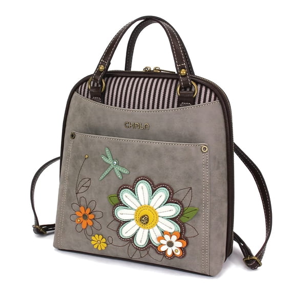 Mochila CHALA Convertible Daisy Grey de piel sintética