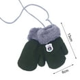 thumbnail image 6 of Winter Kids Knit Mittens Thicken Plush Warm Woolen Gloves with String, 6 of 8