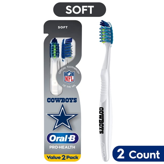 Oral-B Toothbrush, Pro-Health CrossAction, Dallas Cowboys, Soft Bristles, 2 Count