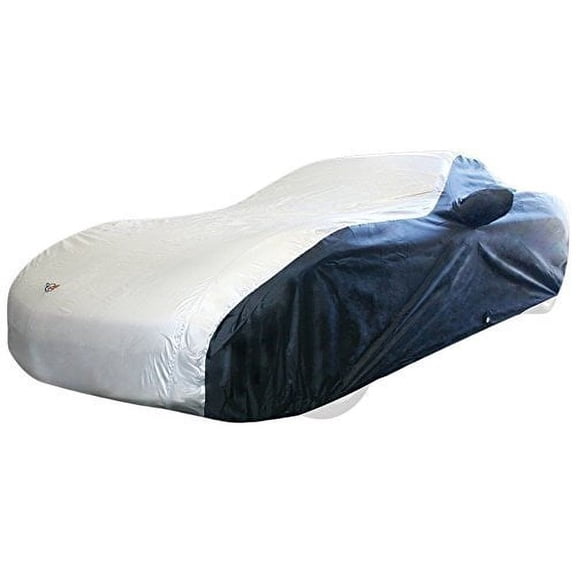 1997-2004 C5 Corvette Two Tone Car Cover with Embroidered Logo Black/Silver