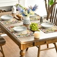 thumbnail image 5 of 4pcs Vintage Floral Spring Placemats Table Mats Durable Washable Rustic Linen Vintage Placemats for Home Dinner Party Camping Wedding Table Decoration 12 x 18 inches, 5 of 5