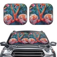 thumbnail image 2 of Rateoe Romantic Flamingo Pair Pattern 2 Piece Car Windshield Sun Shade Foldable | Front Windshield Shade for Sun, Heat and UV Rays | Sunshade for Car Front Window-Medium, 2 of 6