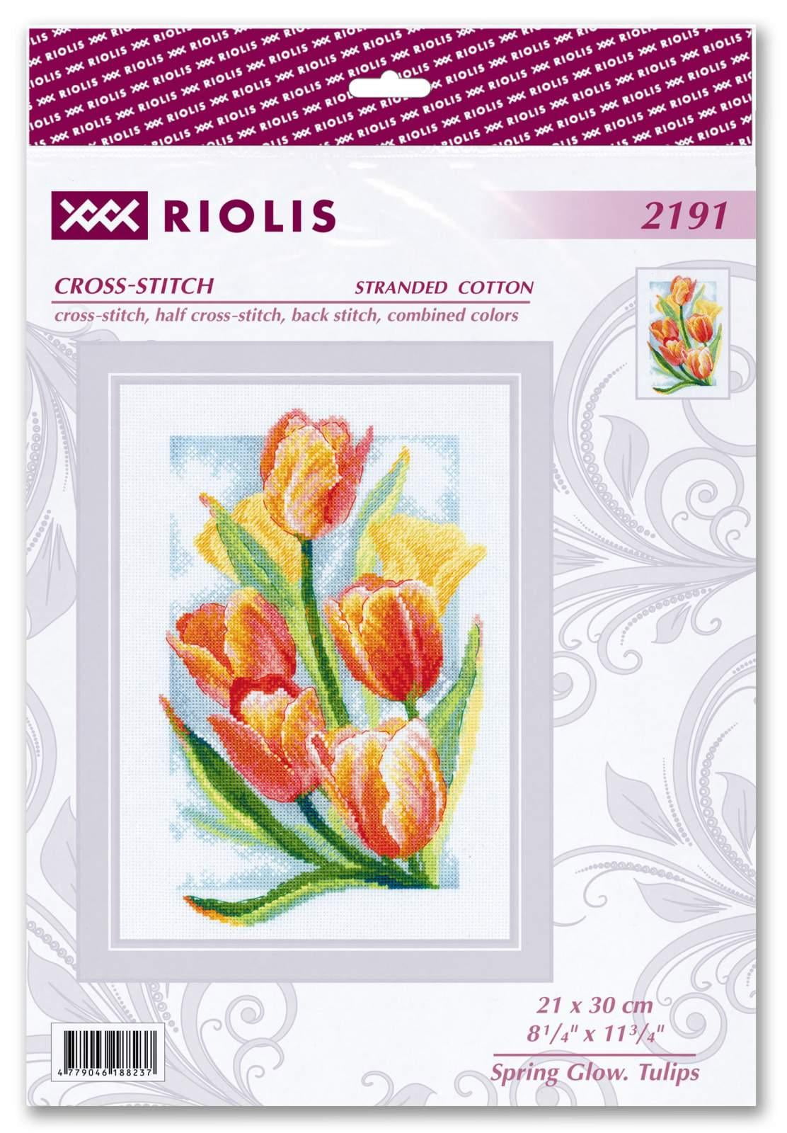 RIOLIS® Spring Glow: Tulips Counted Cross-Stitch Kit