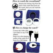 CoolFire Vibrating Alarm Clock - Silent Alarm Wristband Vibrating Watch. Silent Wrist Shock Clock. Vibration Bracelet Clock Deep Sleeper & Vibrate with USB Charge 1685G (Blue)