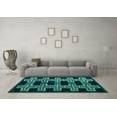 thumbnail image 3 of Ahgly Company Indoor Rectangle Southwestern Turquoise Blue Country Area Rugs, 2' x 3', 3 of 4