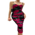 thumbnail image 1 of Women‘s Midi Bodycon Dress with Floral Print and Ruched Sleeveless Design, 1 of 6