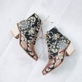 thumbnail image 6 of Fesfesfes Fall Boots Women Ethnic Retro Embroidery Boots Chunky Heel High Heel Pointed Toe Short Boots 9(42), 6 of 9