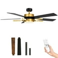 thumbnail image 4 of Uforic 60 Inch Large Ceiling Fan with Light and Remote,Crystal Rod Design, Black Gold Modern Ceiling Fans for Living Room,Garage, 4 of 11