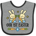 thumbnail image 3 of Inktastic 1st Easter Twin Boys Bunny Boys Baby Bib, 3 of 4