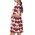 thumbnail image 2 of Balery Cute Red Crab Vestidos sueltos de manga corta para mujer, vestidos de verano 2025, vestidos casuales de corte A con vuelo., 2 of 6
