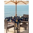 thumbnail image 3 of Outdoor Tablecloth with Umbrella Hole for Patio/Picnic/Party/Camping, Cartoon Space Waterproof Table Cloth Square Cover Washable, Funny Cute Rocket Planet Navy Blue (60"x 60"), 3 of 8