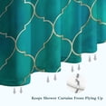 thumbnail image 6 of Teal and Gold Geometric Lattice Pattern Shower Curtain 36"x72" ,Bathroom Decorative Shower Curtains Set with 12 Hooks,Modern Waterproof Washable Shower Curtain, 6 of 6