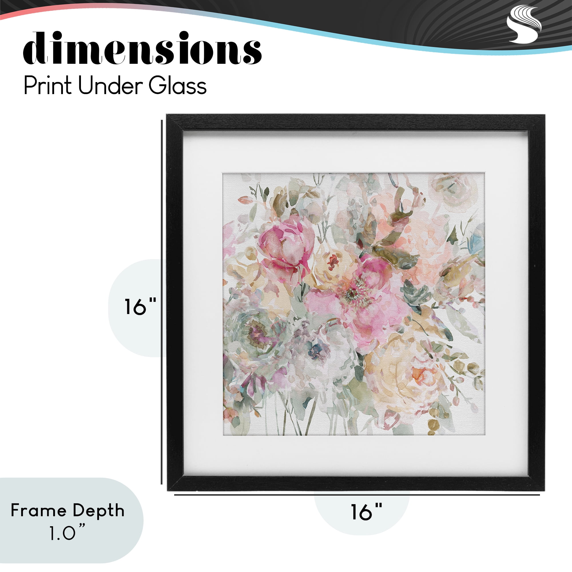 Stupell Industries Romantic Pastel Petals Black Framed Print Under Glass, design by Carol Robinson