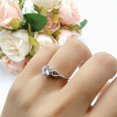 thumbnail image 3 of Petite Dainty Princess Cut Ring Ruby CZ 925 Sterling Silver Size 8, 3 of 6