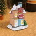 thumbnail image 4 of Christmas LED Lighted Village House Figurine Resin Hut Colorful Luminous House Tabletop Ornaments Christmas Party Scene Decoration #A3, 4 of 5