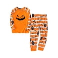 thumbnail image 3 of Shldybc Matching Family Halloween Pajamas for Toddler Kids Pajamas Sets Pajamas Halloween Holiday Sleepwear Jumpsuit Spiderweb Ghosts Pumpkin Skeleton Pajamas Outfit Home wear 3T Pajamas - Clearance, 3 of 8