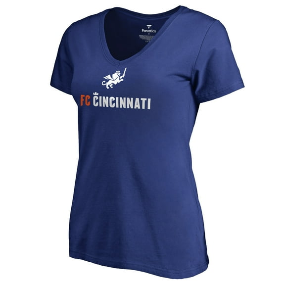 Women's Royal FC Cincinnati Victory Arch V-Neck T-Shirt