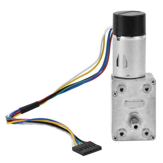 Motor de engranaje helicoidal de CC Dispositivo de accionamiento de reducción de velocidad de doble eje de 15 mm con codificador JGY‑370DC12V 18 RPM