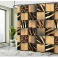 thumbnail image 5 of Ambesonne Savannah Shower Curtain, Earthy Wildlife Patchwork, 69"Wx84"L, Black and Brown, 5 of 5