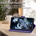 thumbnail image 3 of for Moto G 5G 2024 Case Wallet,Women Flip Cover with Butterfly Emboss PU Leather Stand Credit Card Holders Slots Wrist Strap Protective Phone Case for Motorola Moto G 5G 2024 (Purple), 3 of 8