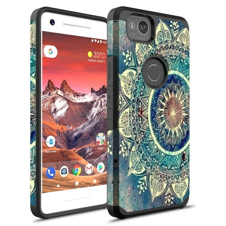 Google Pixel 2 XL Case, KAESAR SLIM FIT SLEEK Hybrid Dual Layer Shockproof Hard Cover Vintage Graphic Fashion Cute Colorful Silicone Skin For Google Pixel 2XL (Green (Google Pixel 2 Xl Best Price)
