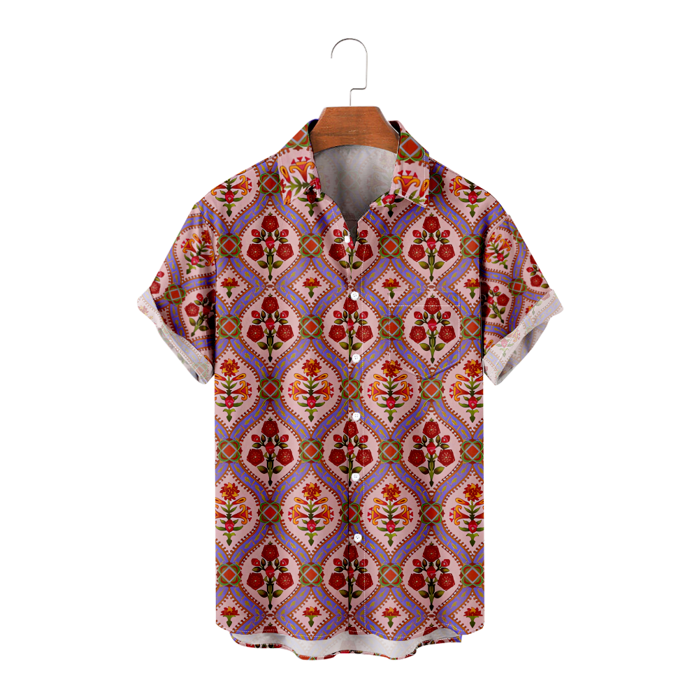 Ethnic patterns theme Shirt Classic Button Down Beach Shirts for summer ...
