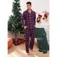 thumbnail image 2 of U2SKIIN Mens Plaid Pajama Set, Soft Print Pajamas for Men, Lightweight Warm PJS with Pockets(Navy-red Plaid, XX-Large), 2 of 4