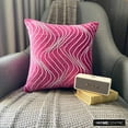 thumbnail image 4 of The HomeCentric Pillow Covers With Zippers Fuchsia Pink Throw Pillow Cover Rhinestones Crystal Waves Bling Pillow Cover Pack of 2 18x18 inch (45x45 cm) Cushion Cover Square Velvet Easter-Crystal Twist, 4 of 10