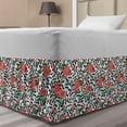 thumbnail image 1 of Rose Bed Skirt, Springtime Nature Pattern with Rosebuds and Blue Wild Flowers, Elastic Bedskirt Dust Ruffle Wrap Around for Bedding Decor, 4 Sizes, Black Vermilion, by Ambesonne, 1 of 2