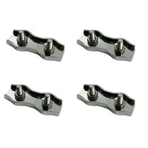 4 Pcs Stainless Steel T304 Duplex 2-Post Cable Clamp,Wire Rope Cable Clamp 1/16"-3/32"