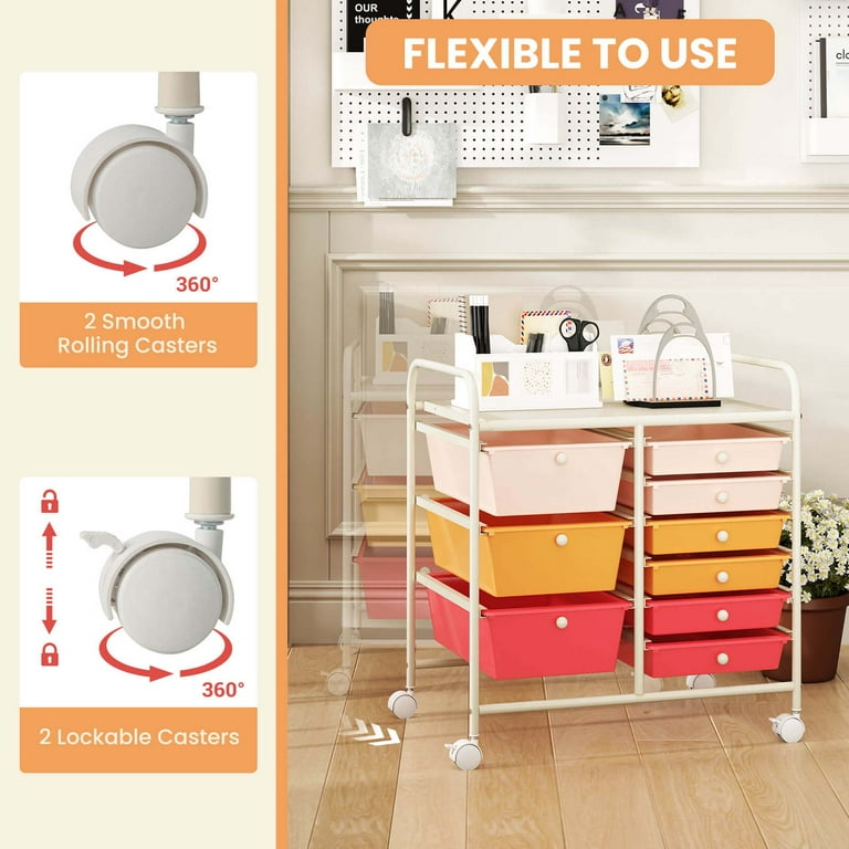 Costway 9-Drawer Rolling Utility Storage Cart photo 8