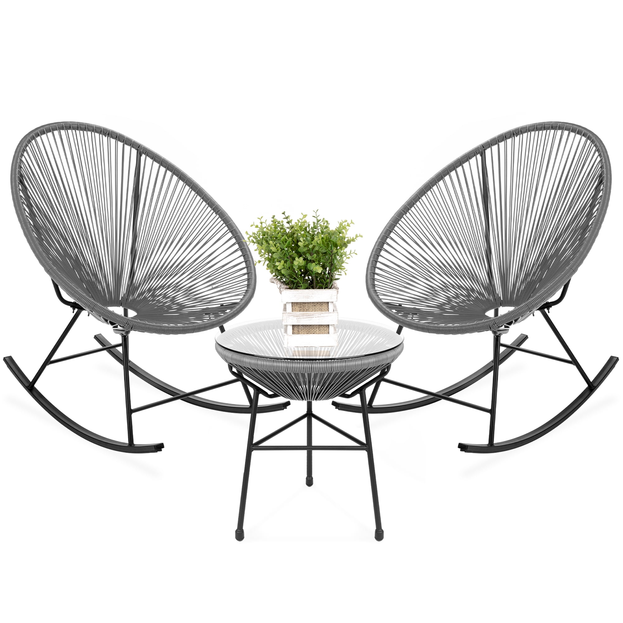 Best Choice Products 3Piece AllWeather Patio Woven Rope Acapulco